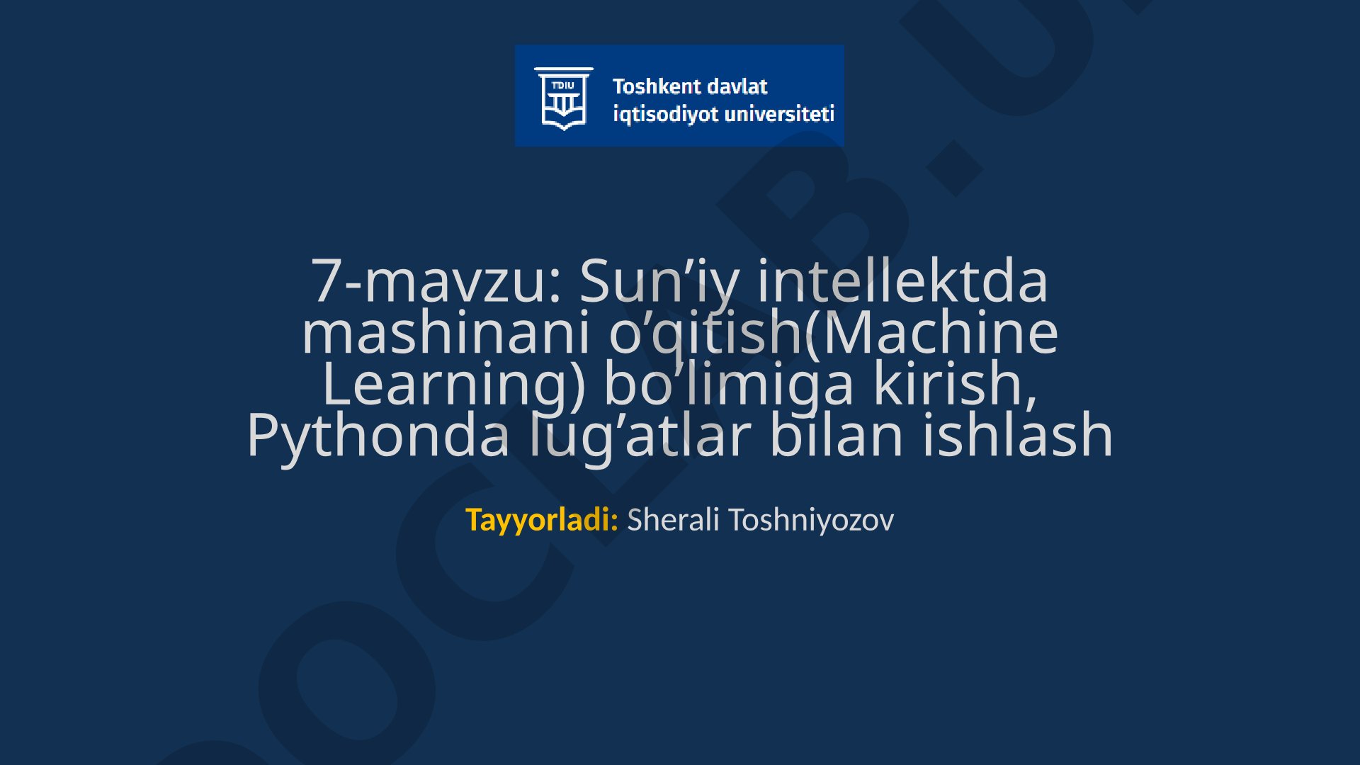Sun’iy intellektda mashinani o’qitish(Machine Learning) bo’limiga kirish, Pythonda lug’atlar bilan ishlash