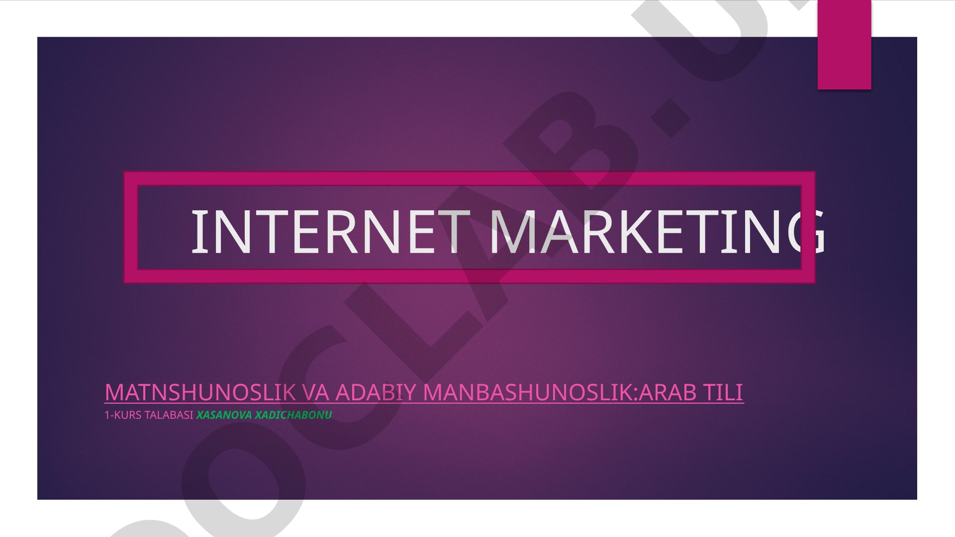 Internet marketing