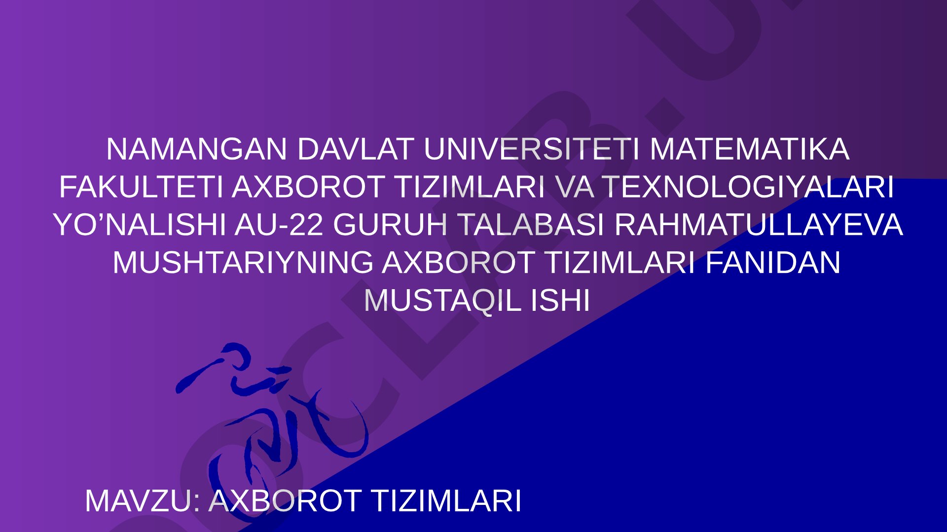 Axborot tizimlari