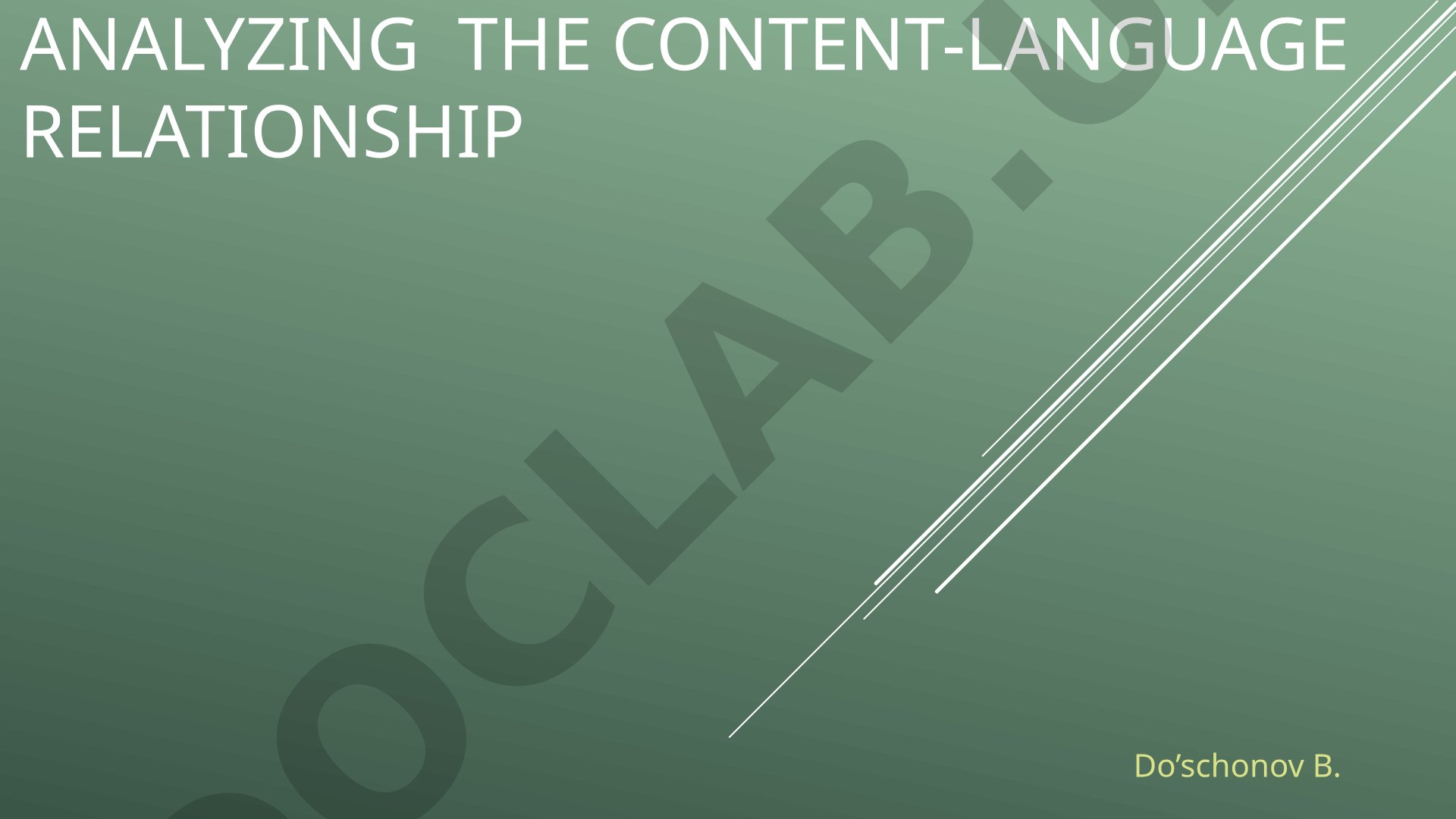 Analyzing the content-language relationship