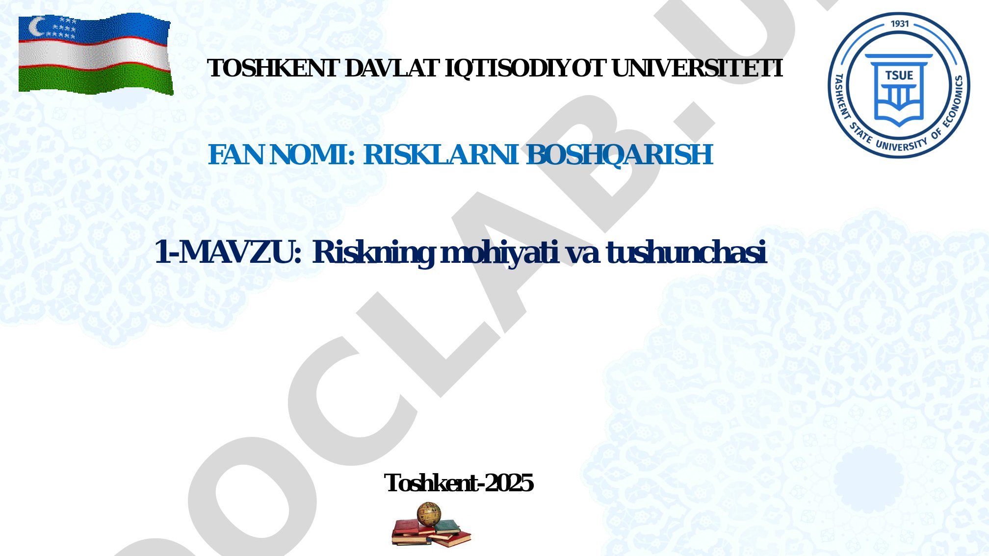 Riskning mohiyati va tushunchasi