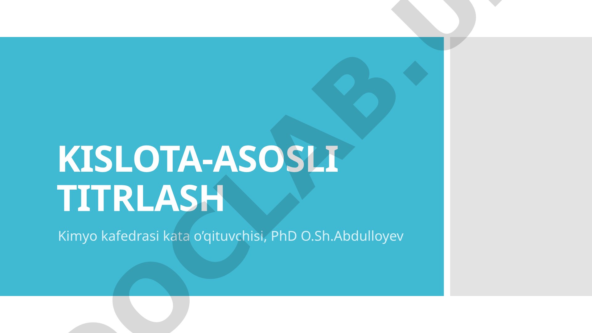 Kislota-asosli titrlash