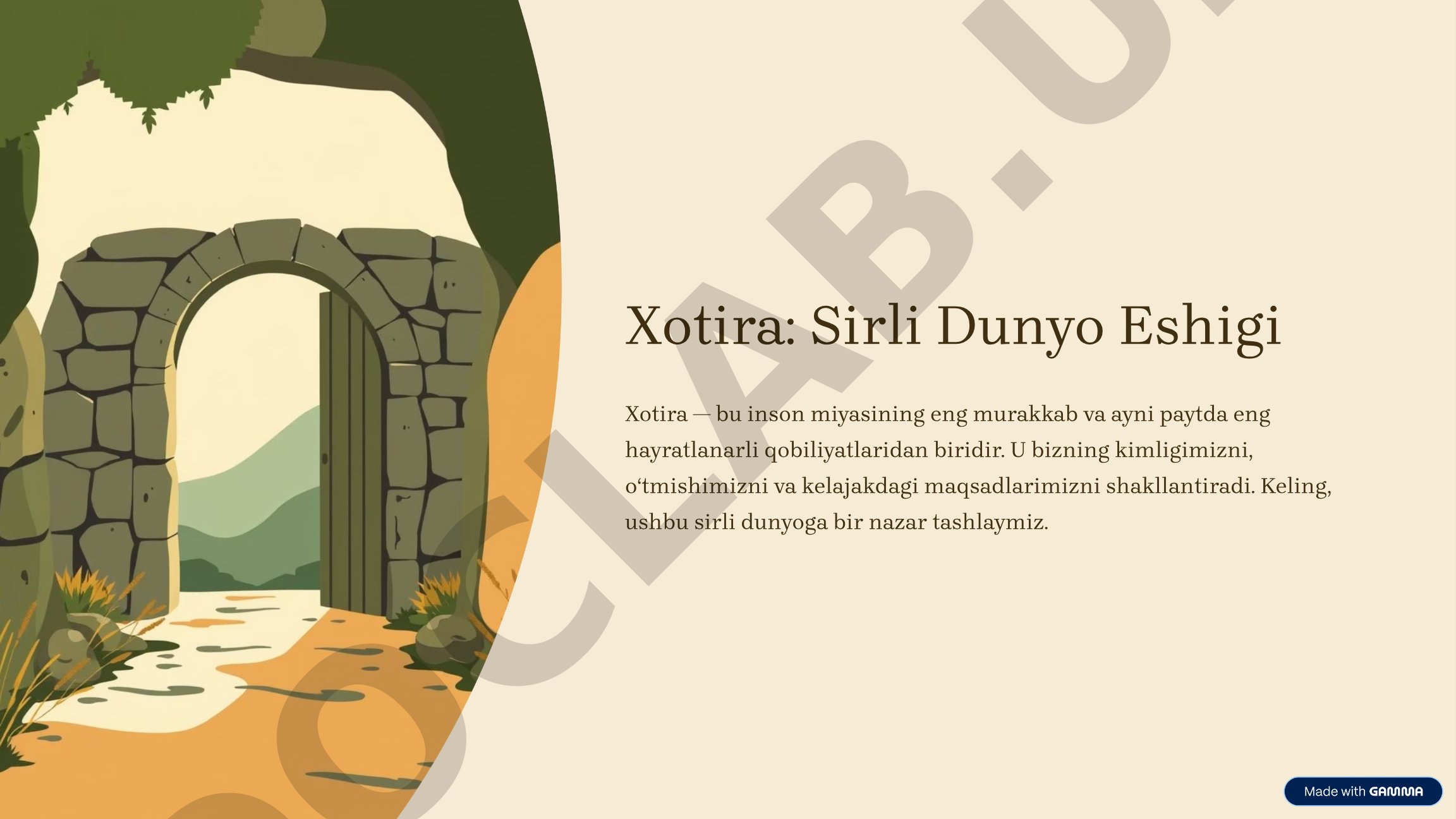 Xotira: Sirli Dunyo Eshigi