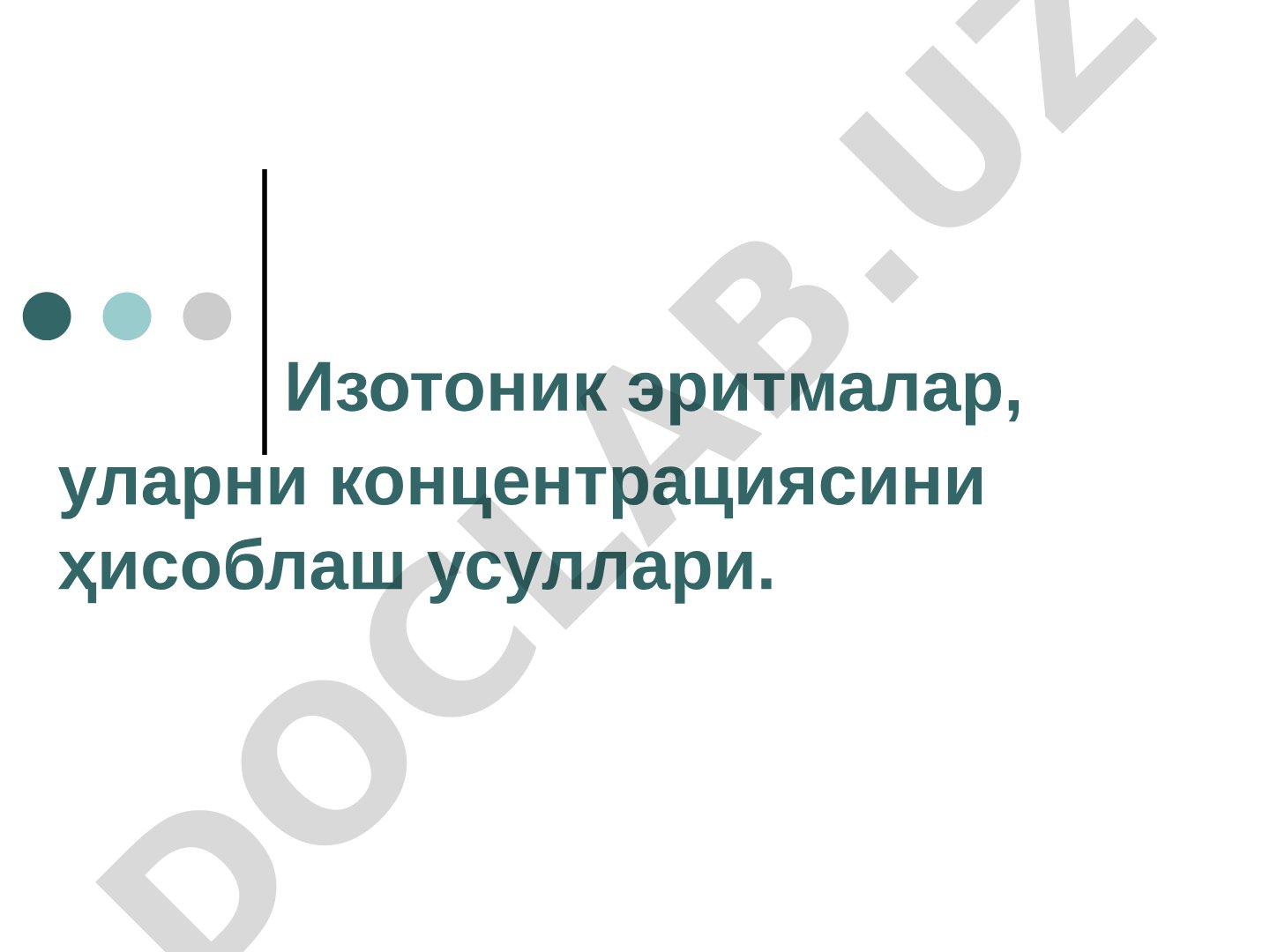 Изотоник эритмалар концентрациясини ҳисоблаш усуллари