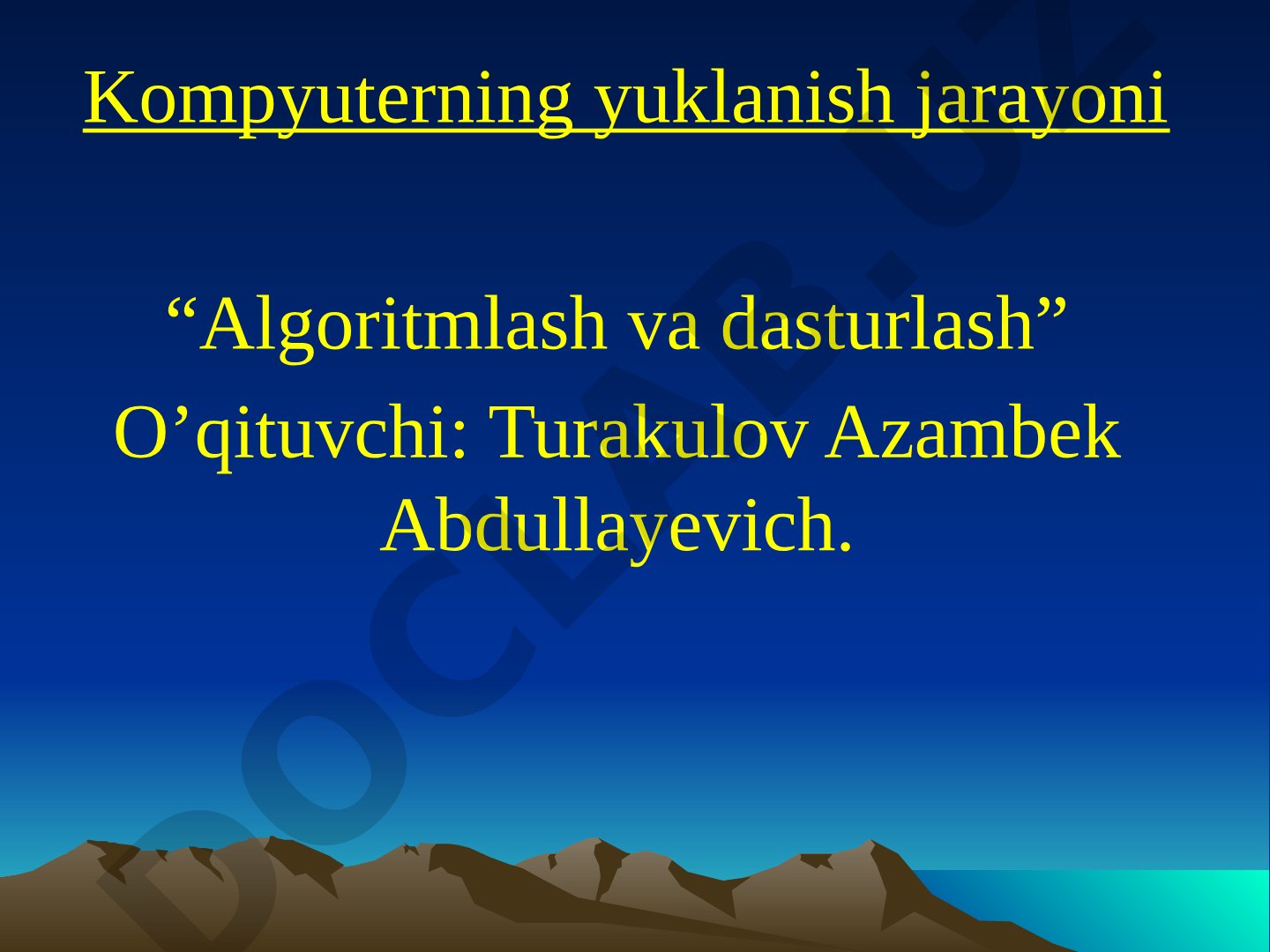 Kompyuterning yuklanish bosqichlari va tizim kontrolleri vazifasi tushuntirilgan