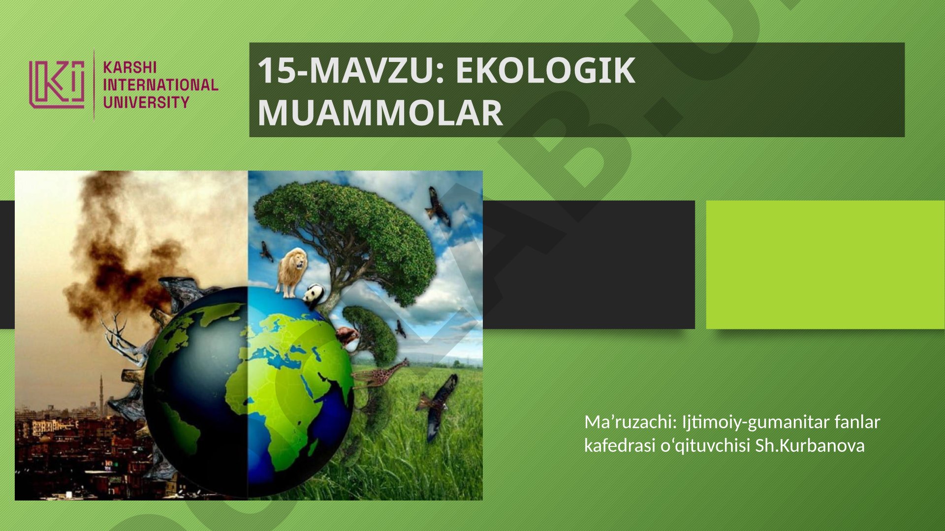 EKOLOGIK MUAMMOLAR