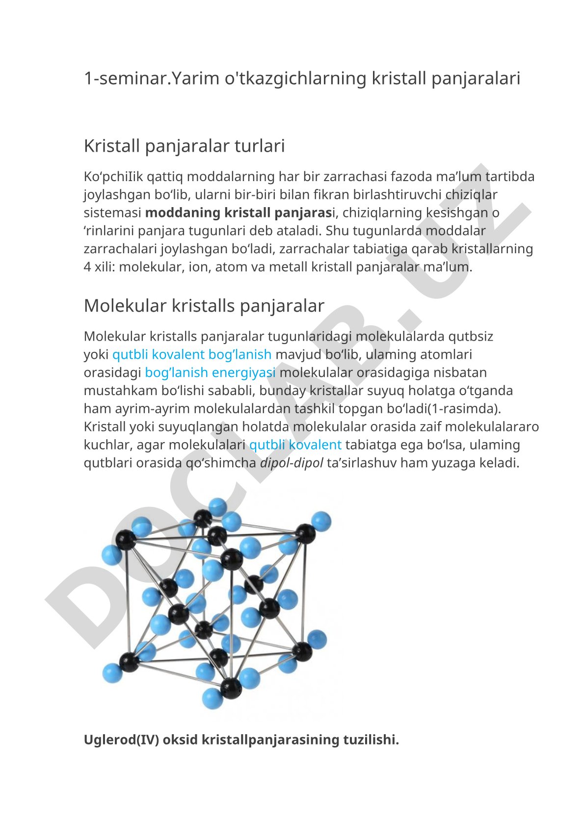 Yarim o'tkazgichlarning kristall panjaralari