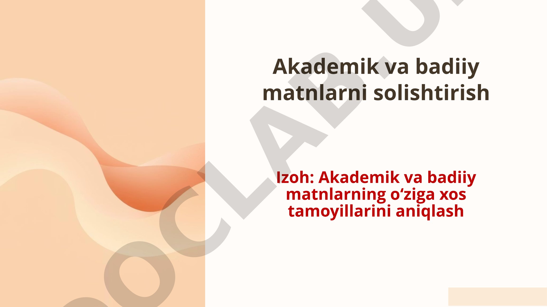Akademik va badiiy matnlarni solishtirish