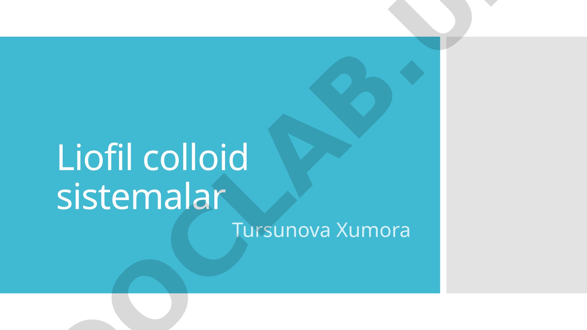 Liofil va liofob kolloidlar