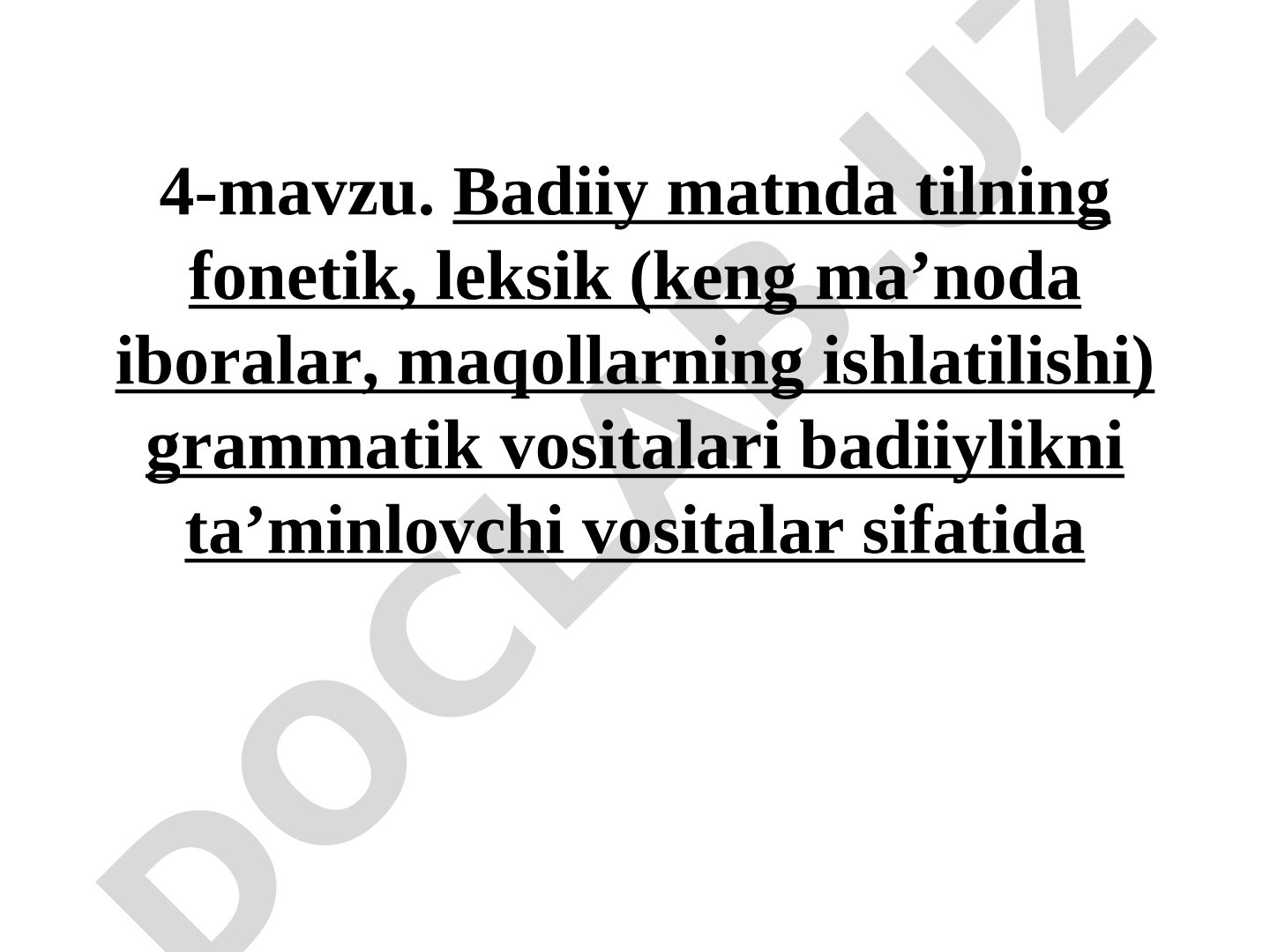 Badiiy matnda tilning fonetik, leksik, grammatik vositalari