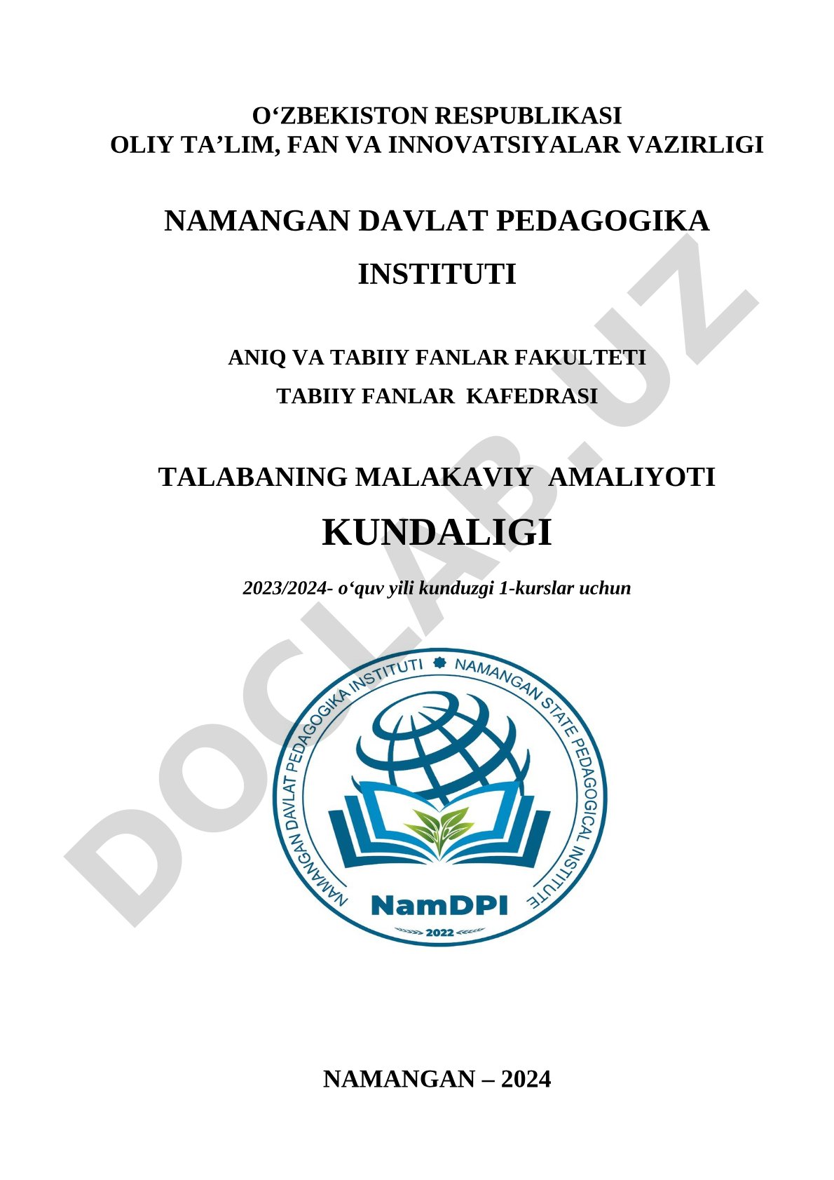 Malakaviy amaliyot kundaligi