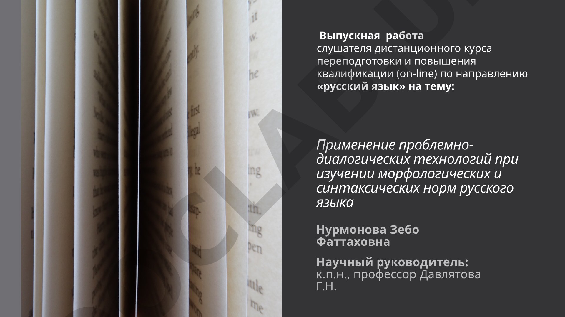Применение проблемно-диалогических технологий при изучении морфологических и синтаксических норм русского языка