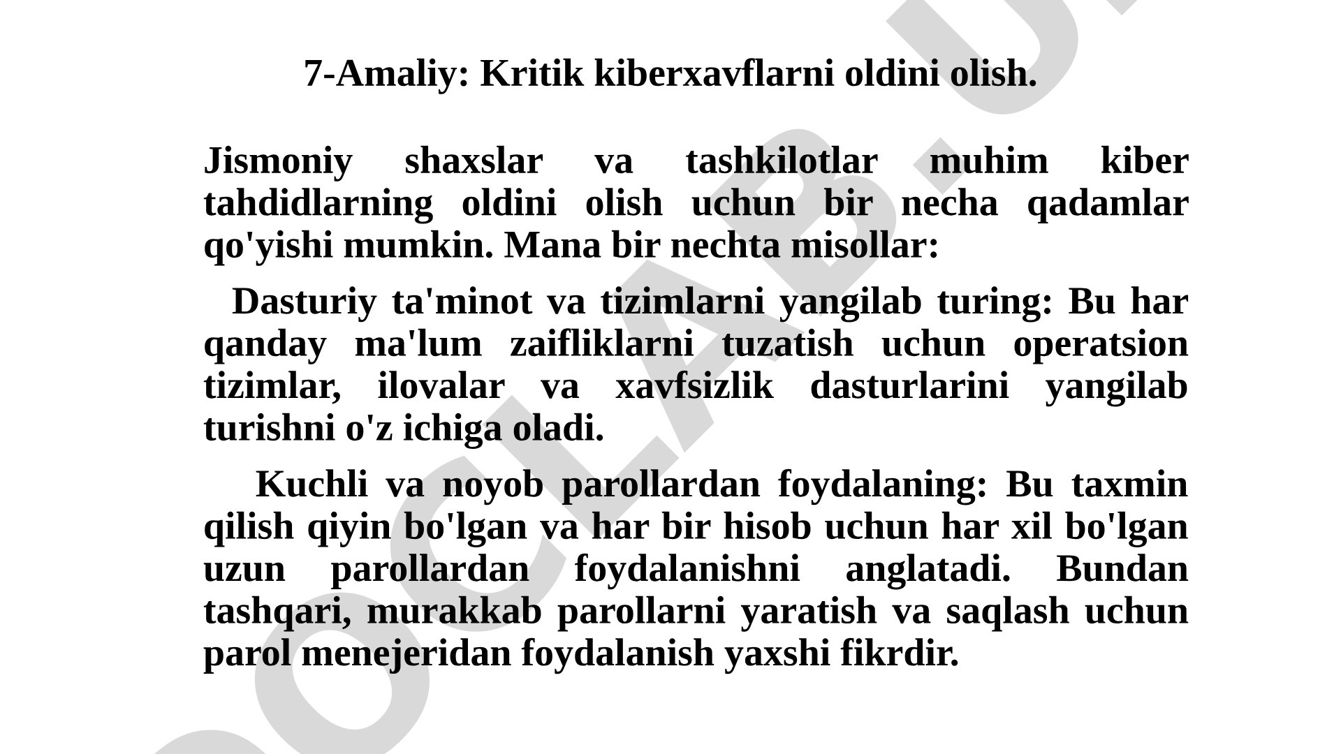 Kritik kiberxavflarni oldini olish