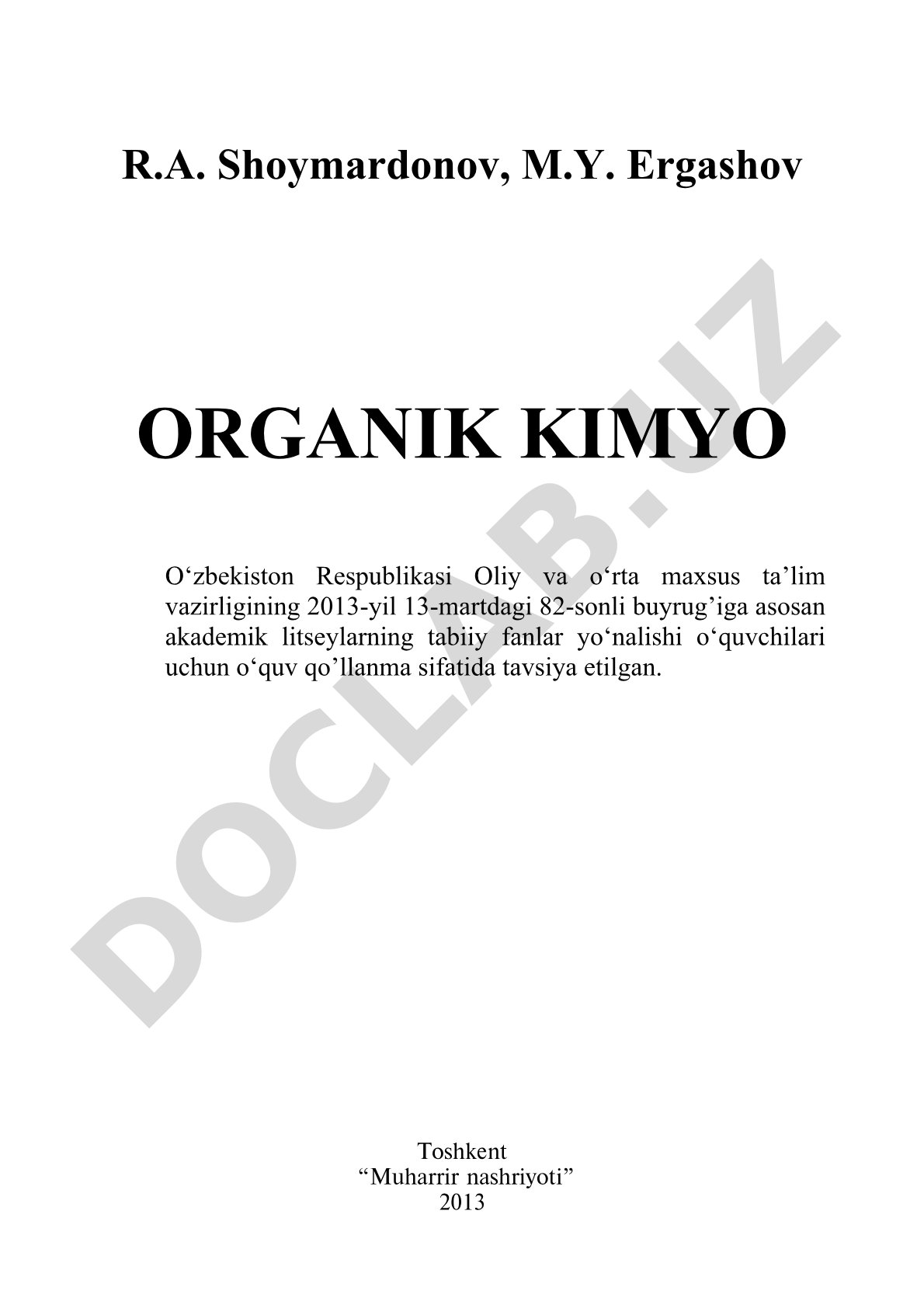 Organik kimyo