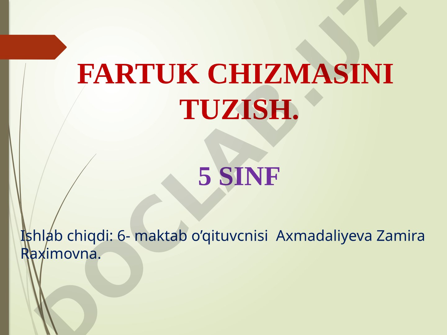 FARTUK CHIZMASINI TUZISH
