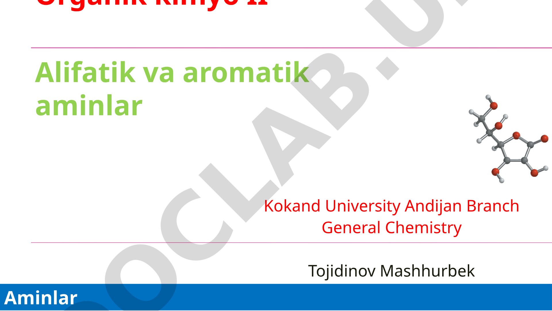 Alifatik va aromatik aminlar