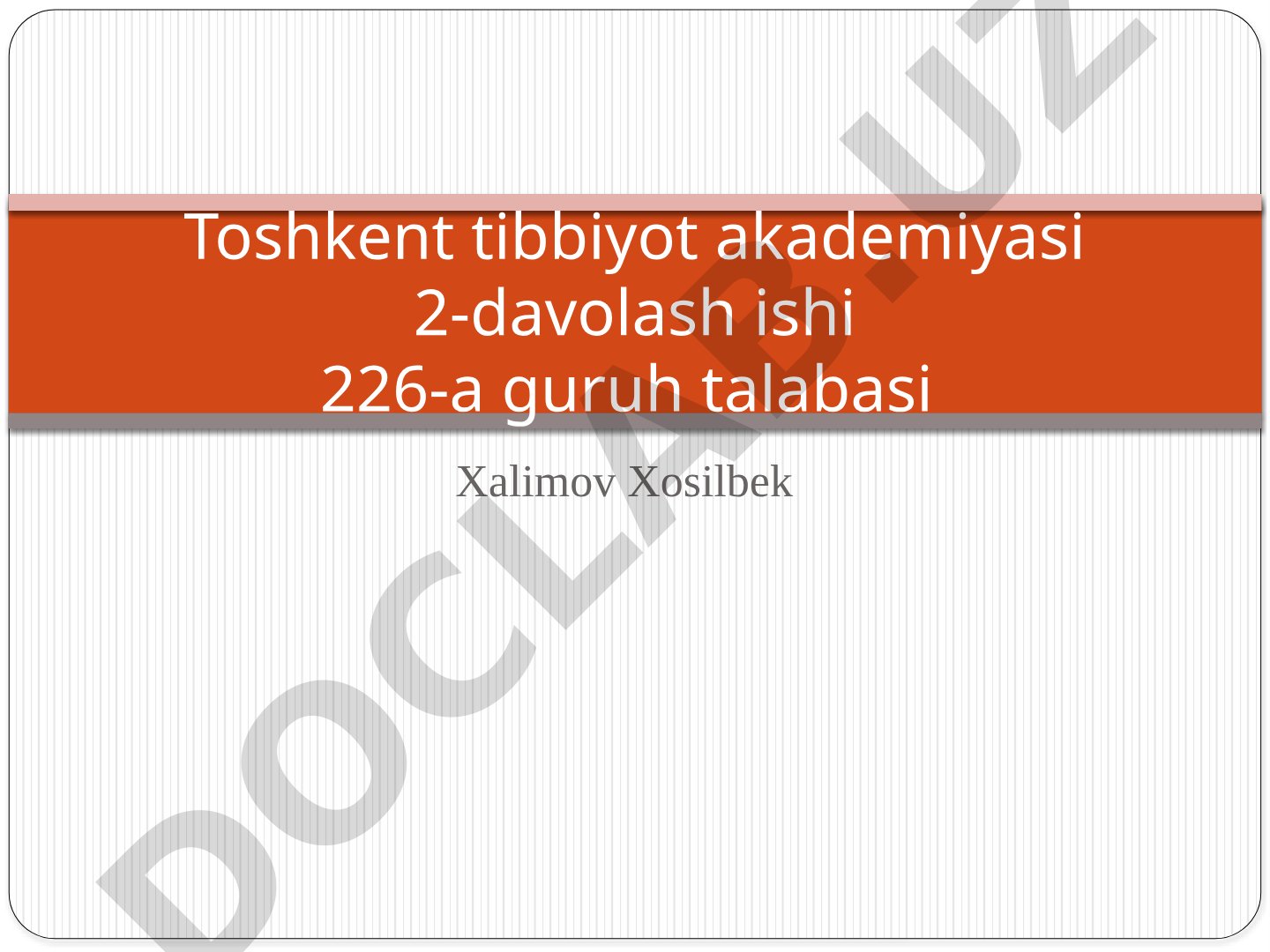 O'sma kasalliklari tashhisi va davolashning asosiy tamoillari