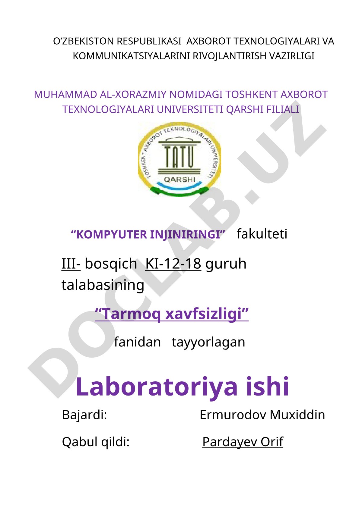 Cisco Packet Tracer yordamida router qurilmasini sozlash