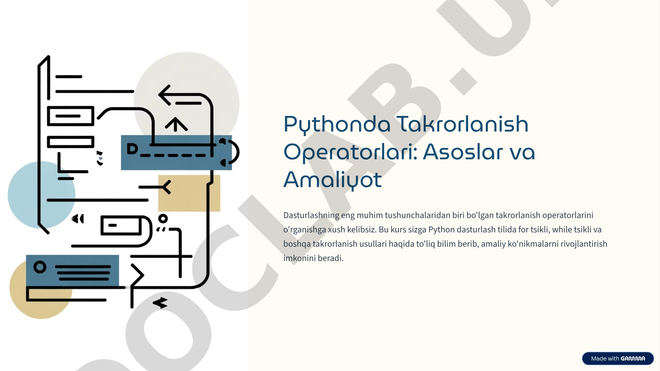Pythonda Takrorlanish Operatorlari: Asoslar va Amaliyot