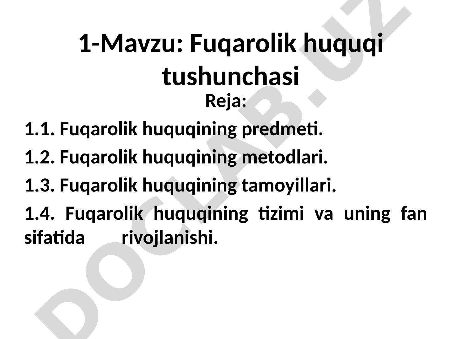 Fuqarolik huquqi tushunchasi