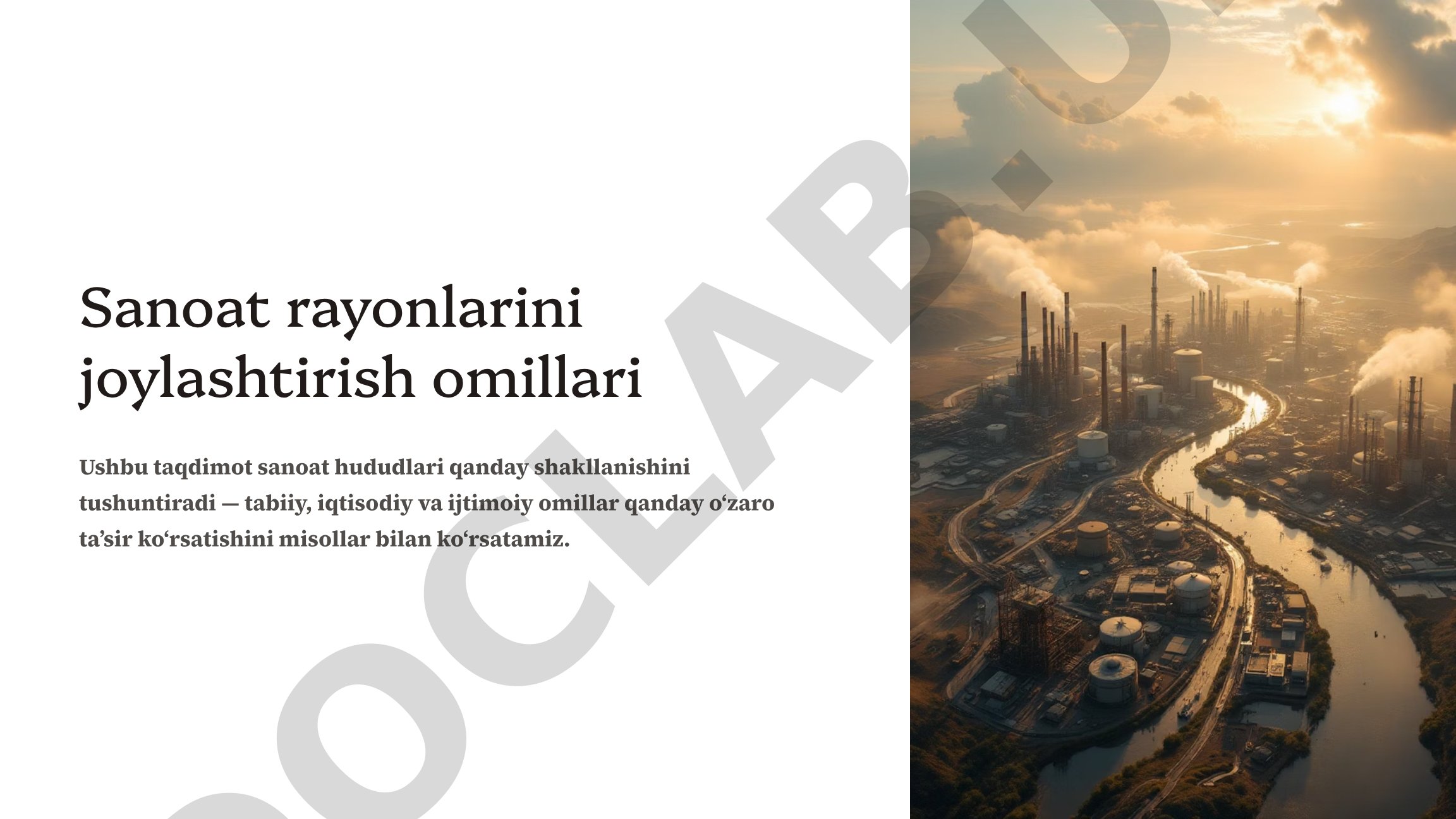 Sanoat rayonlarini joylashtirish omillari