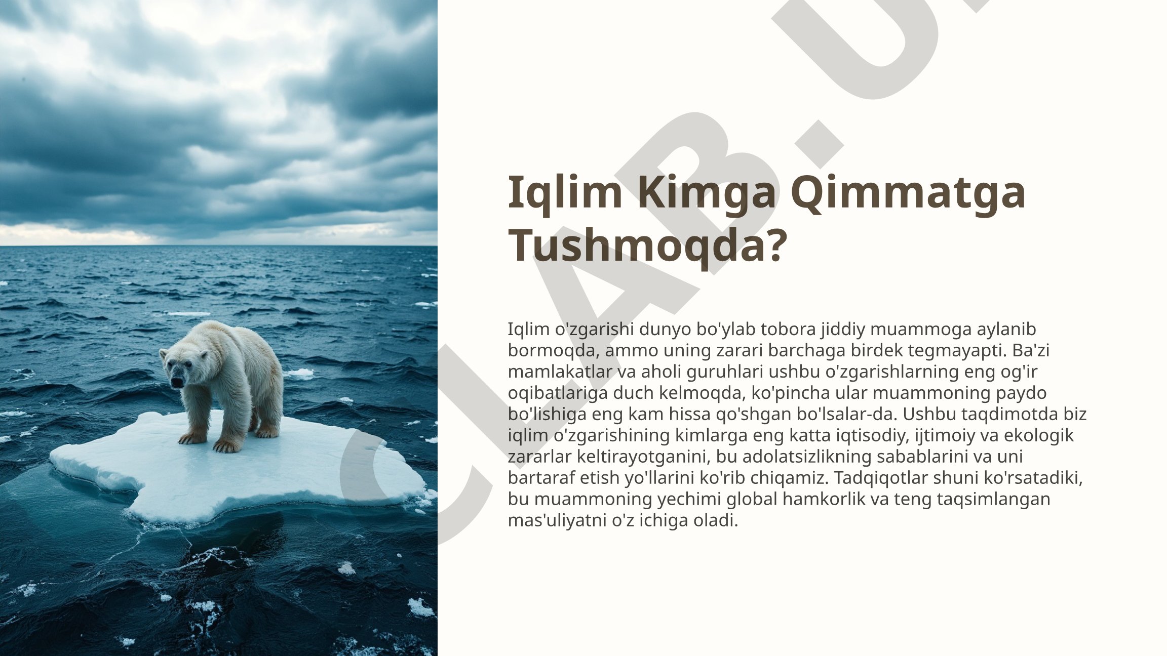 Iqlim Kimga Qimmatga Tushmoqda?