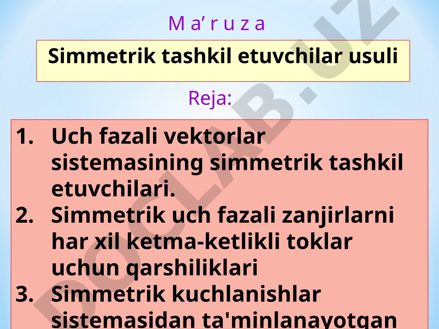 Simmetrik tashkil etuvchilar usuli