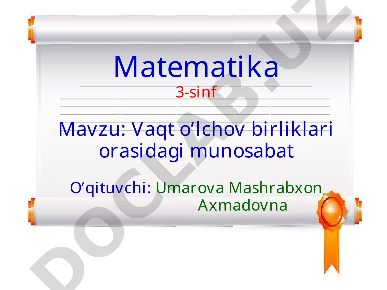 Vaqt o'lchov birliklari orasidagi munosabat