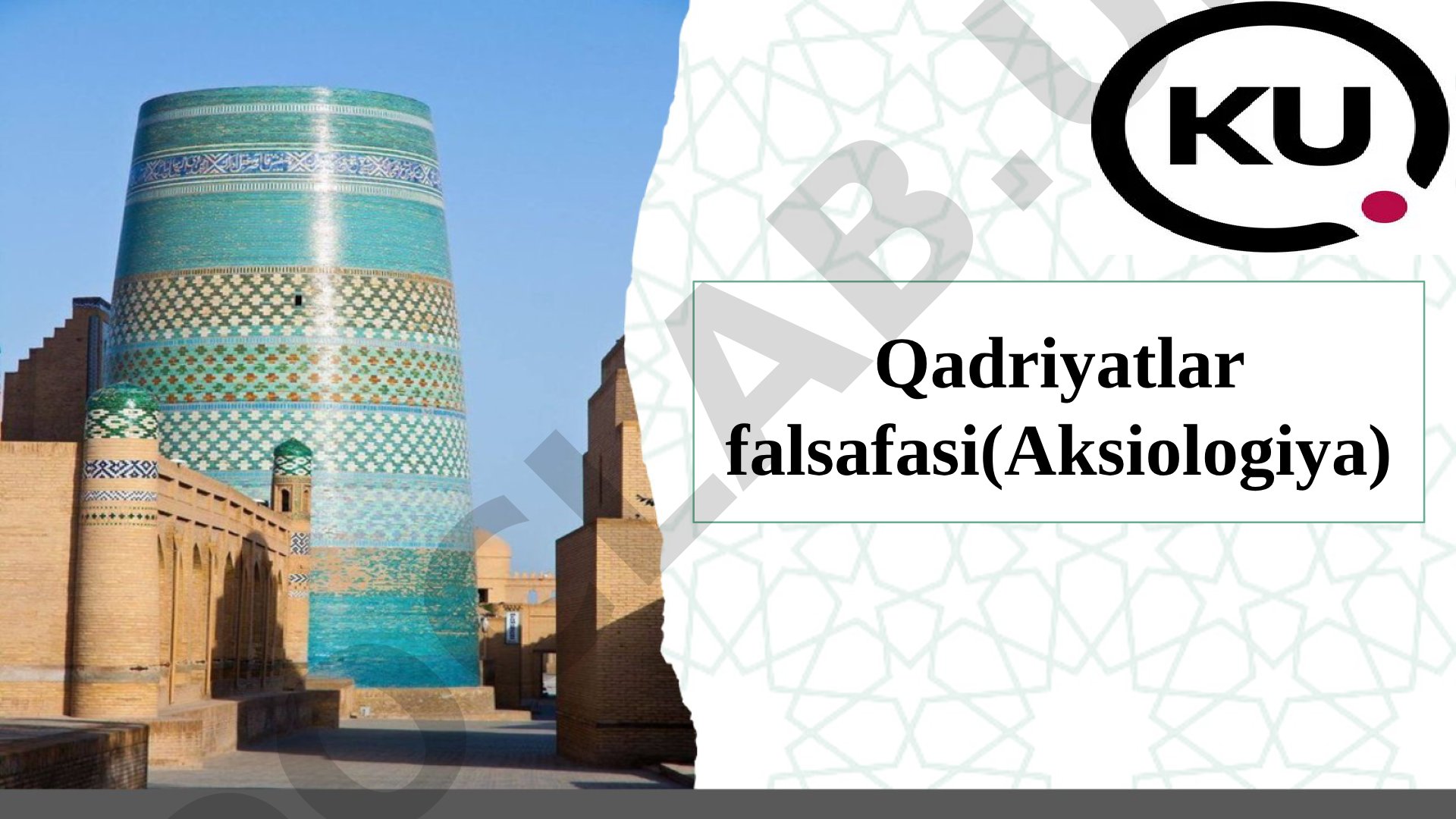 Qadriyatlar falsafasi (Aksiologiya)