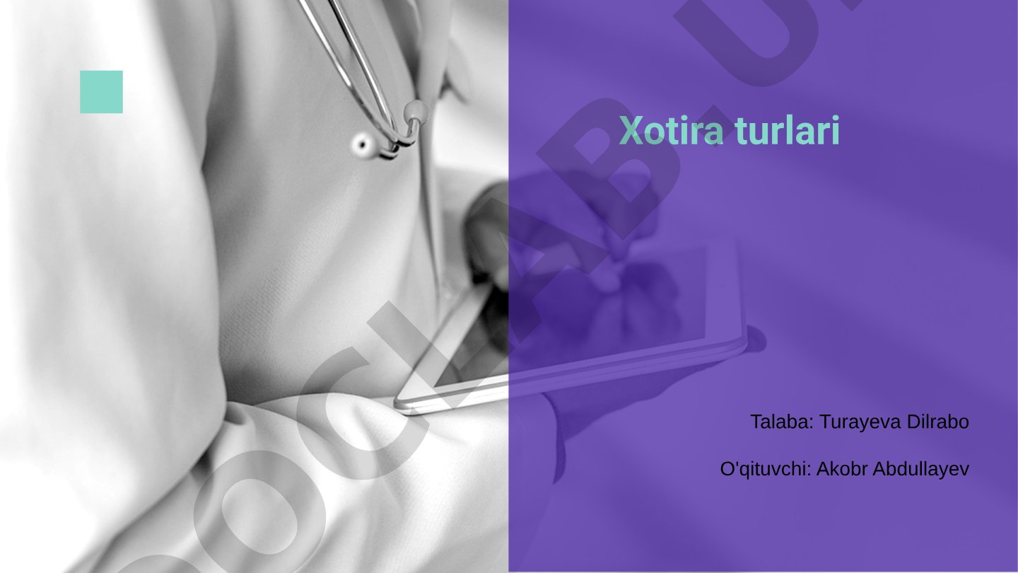 Xotira turlari