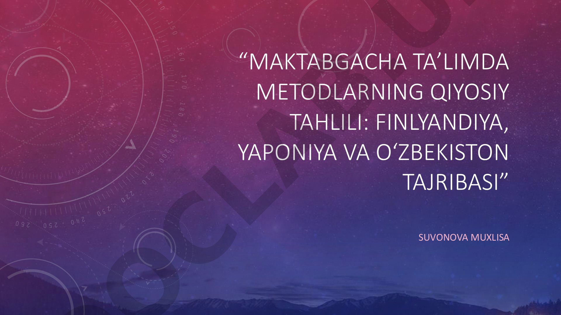 Maktabgacha ta'limda metodlarning qiyosiy tahlili: Finlyandiya, Yaponiya va O'zbekiston tajribasi