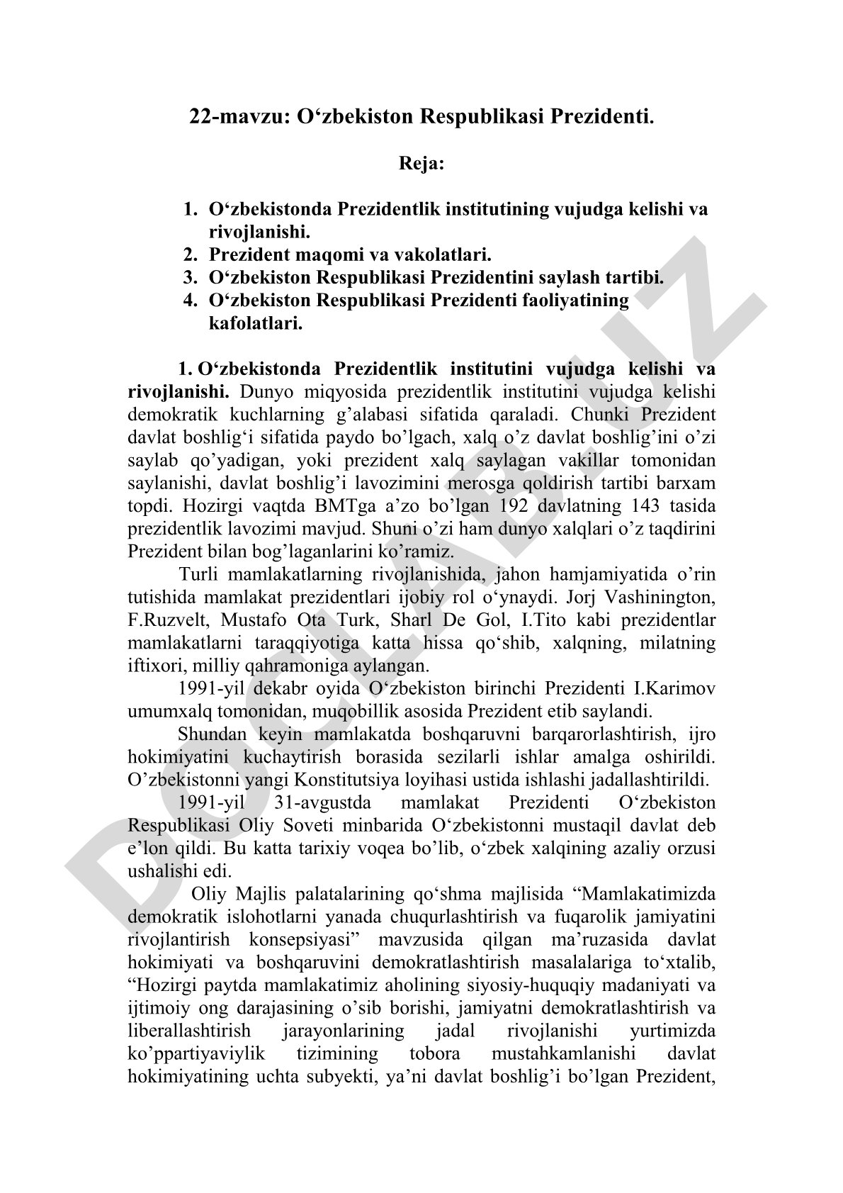 O‘zbekiston Respublikasi Prezidenti