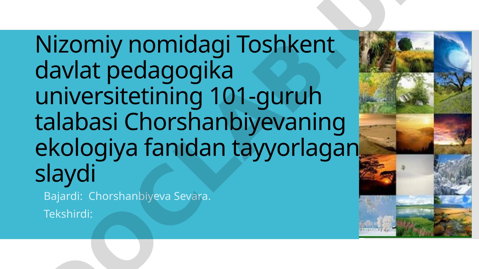 Atmosfera haqida umumiy tushuncha va uning ifloslanishi