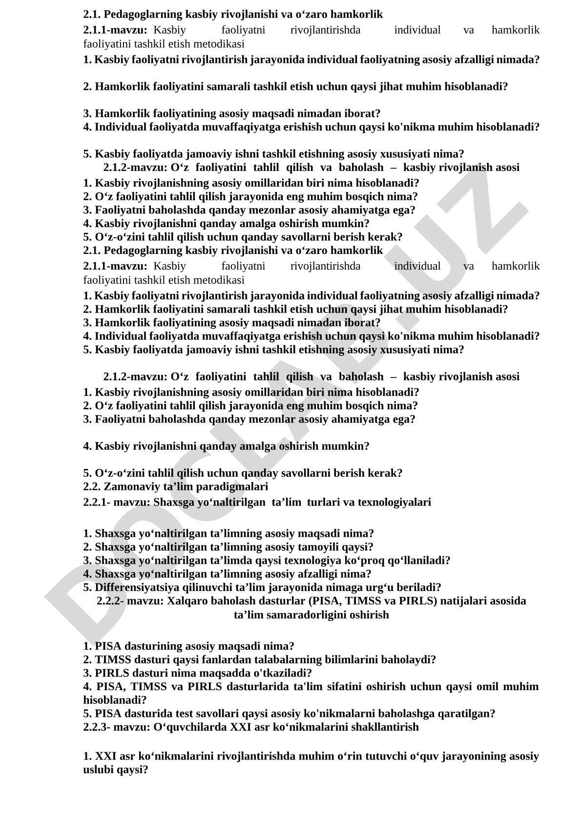 Kasbiy faoliyatni rivojlantirishda individual va hamkorlik faoliyatini tashkil etish metodikasi