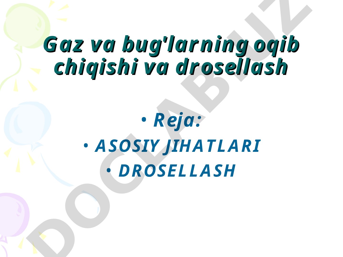 Gaz va bug'larning oqib chiqishi va drosellash