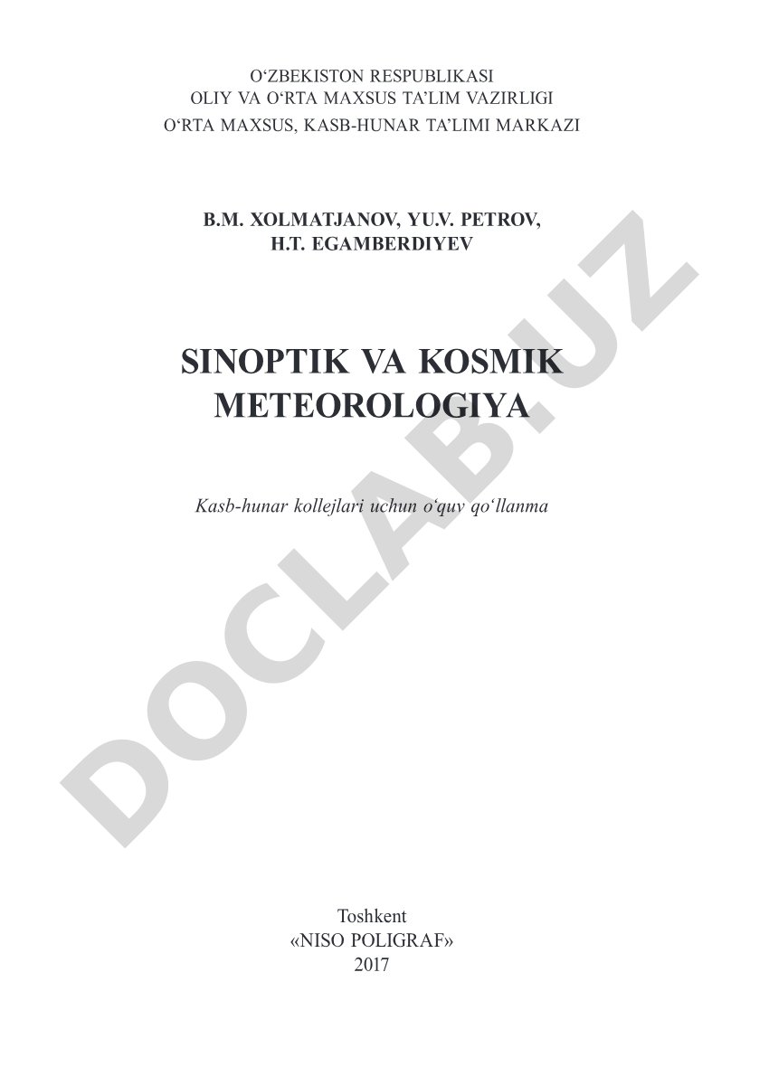 Sinoptik va kosmik meteorologiya