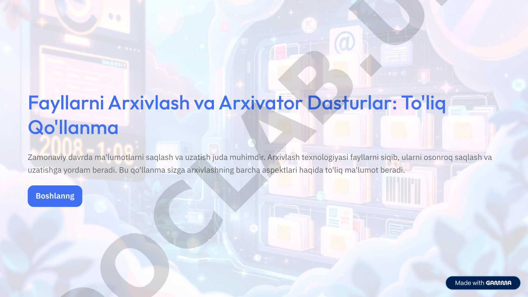 Fayllarni Arxivlash va Arxivator Dasturlar