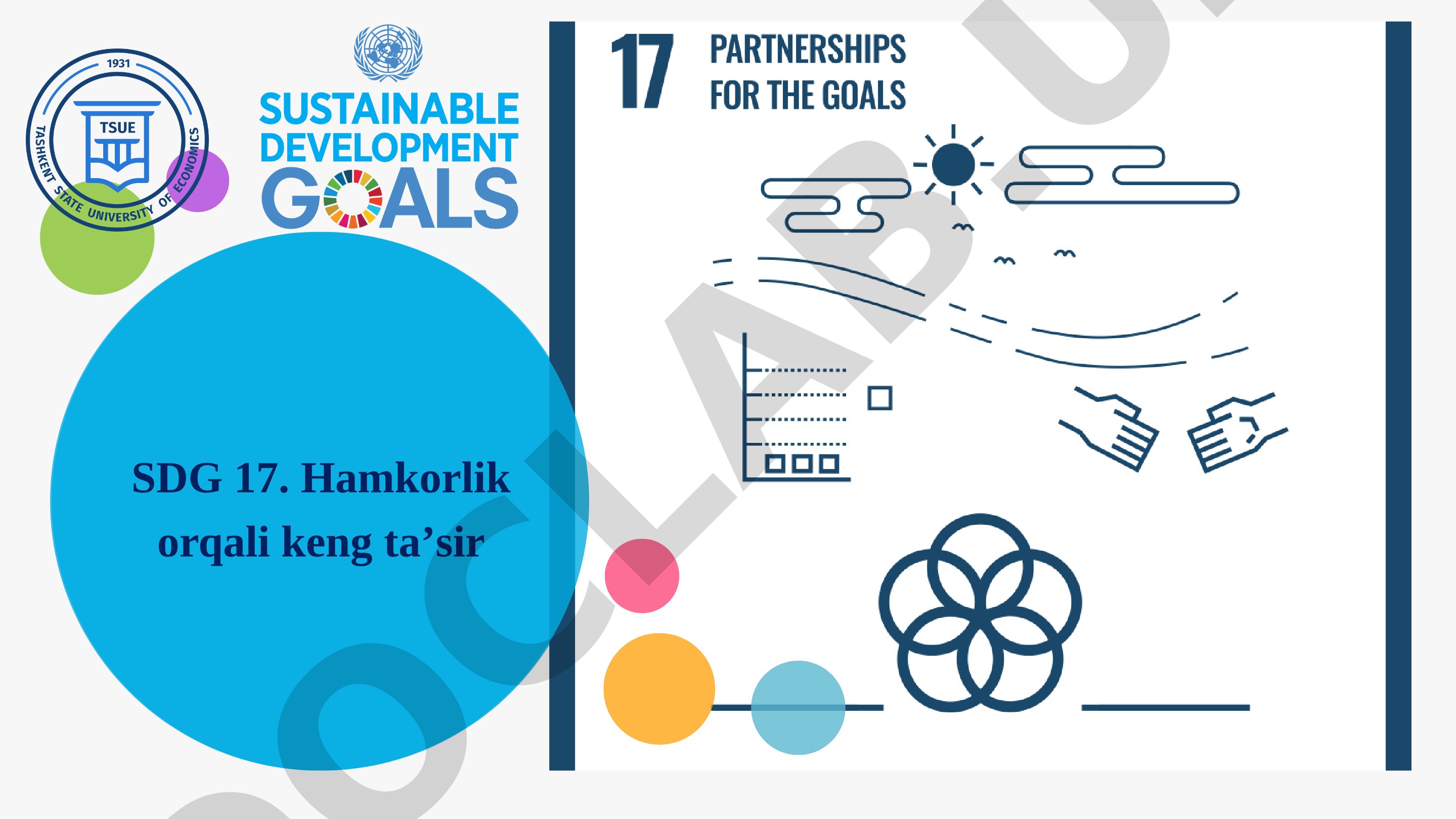 SDG 17: Hamkorlik orqali keng taʼsir