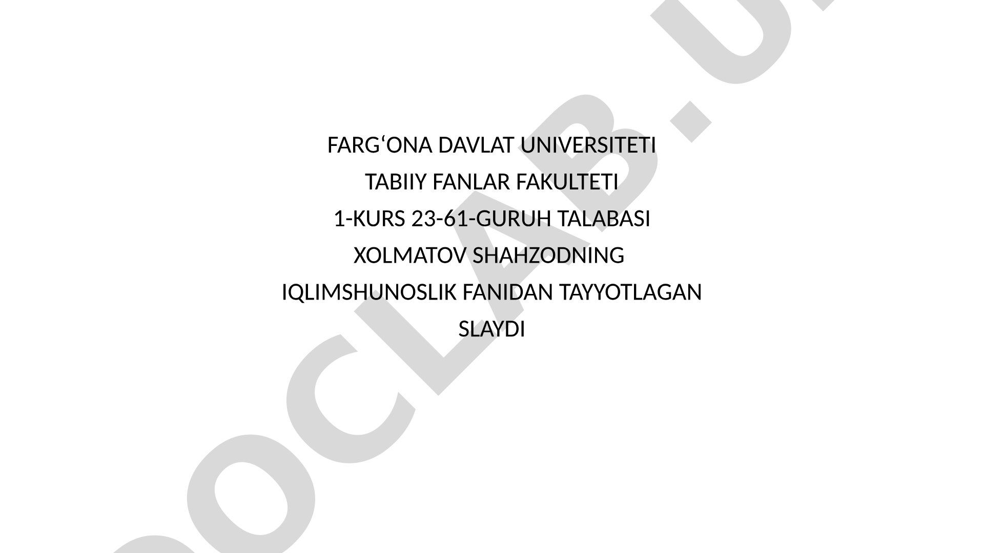 Havo massalari, havo frontlari, siklonlar va antisiklonlar haqida slayd