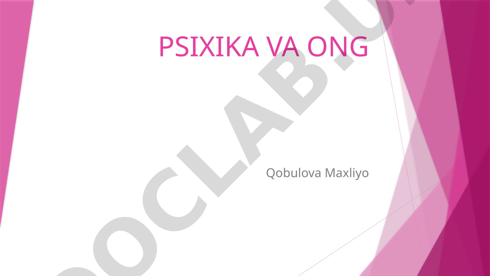Psixika va ong