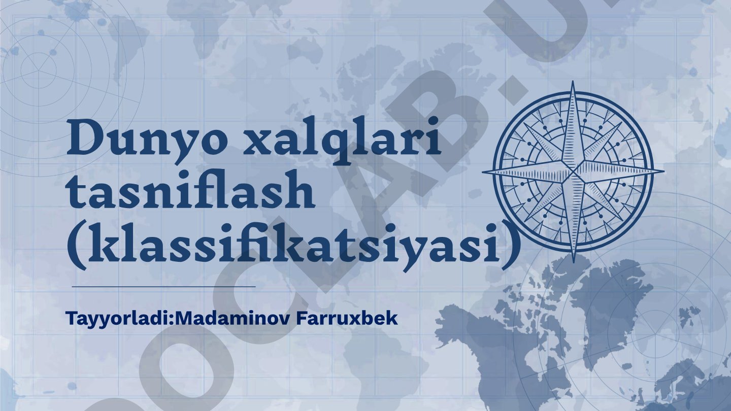 Dunyo xalqlari tasniflash (klassifikatsiyasi)
