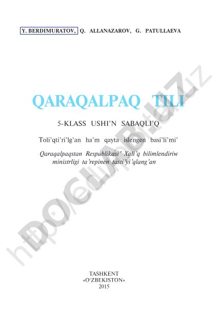 Qaraqalpaq tili 5-klass ushi'n sabaqli'q
