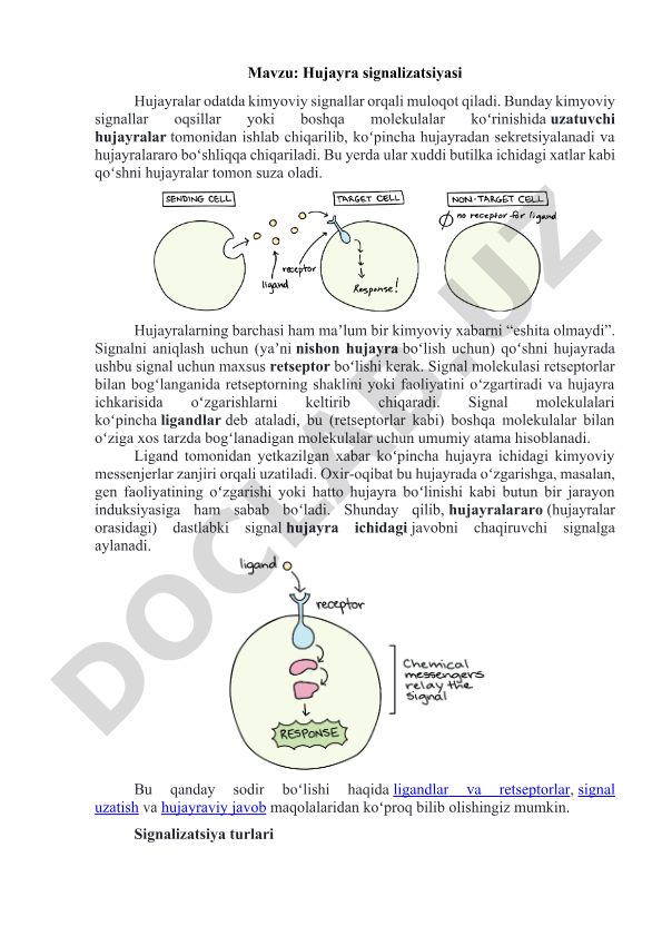 Hujayra signalizatsiyasi