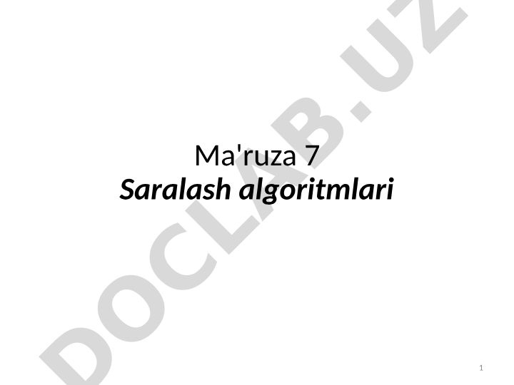 Saralash algoritmlari va tanlov bilan saralash