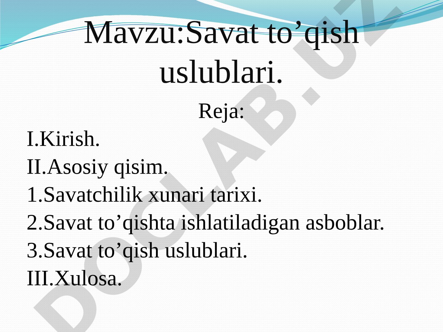 Savat to'qish uslublari