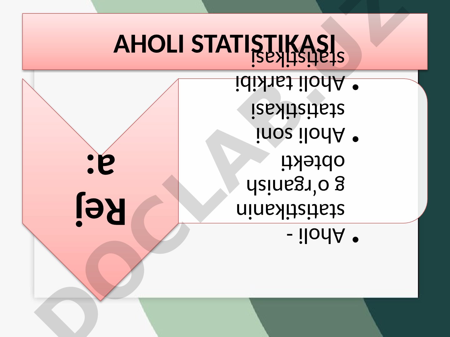 Aholi statistikasi asoslari