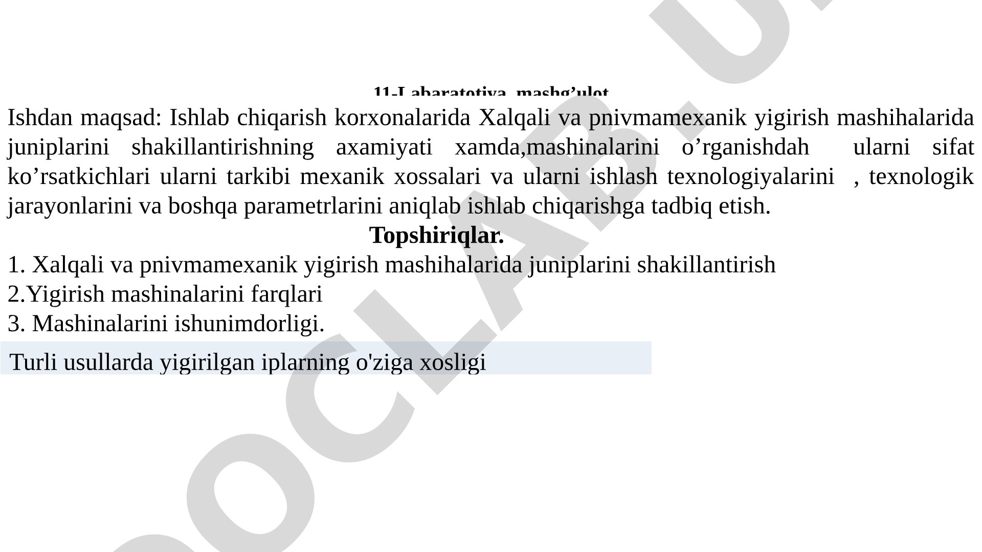 Xalqali va pnivmamexanik yigirish mashihalarida jun iplarini shakillantirishning axamiyati