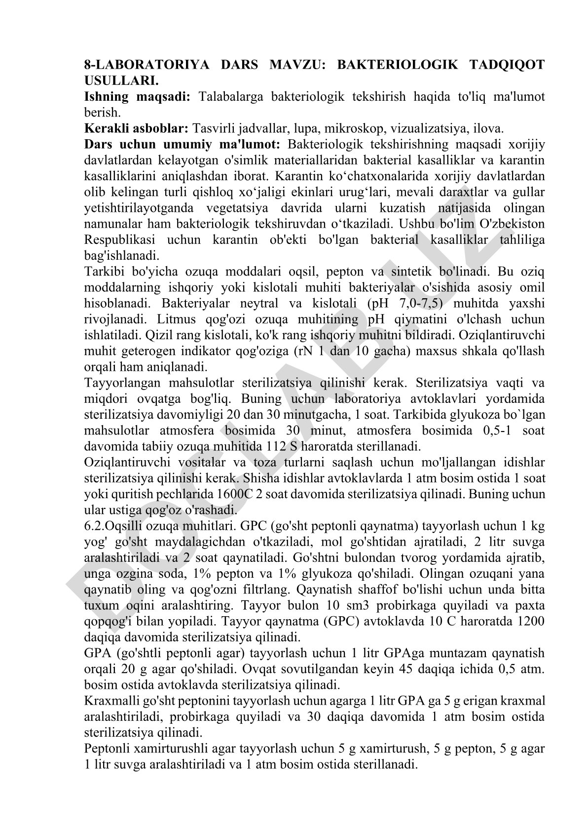 Bakteriologik tadqiqot usullari