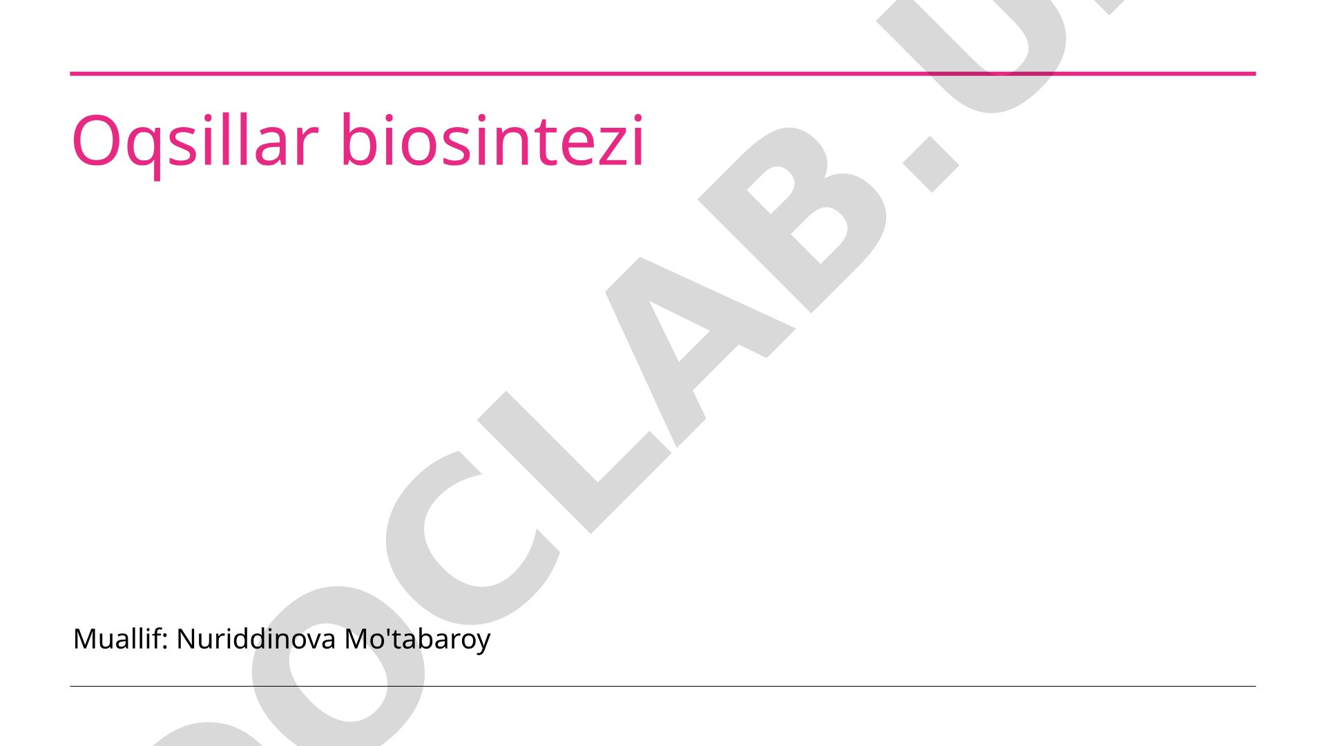 Oksidativ biosintezning tushunchasi, ahamiyati va molekulyar sintezi haqida