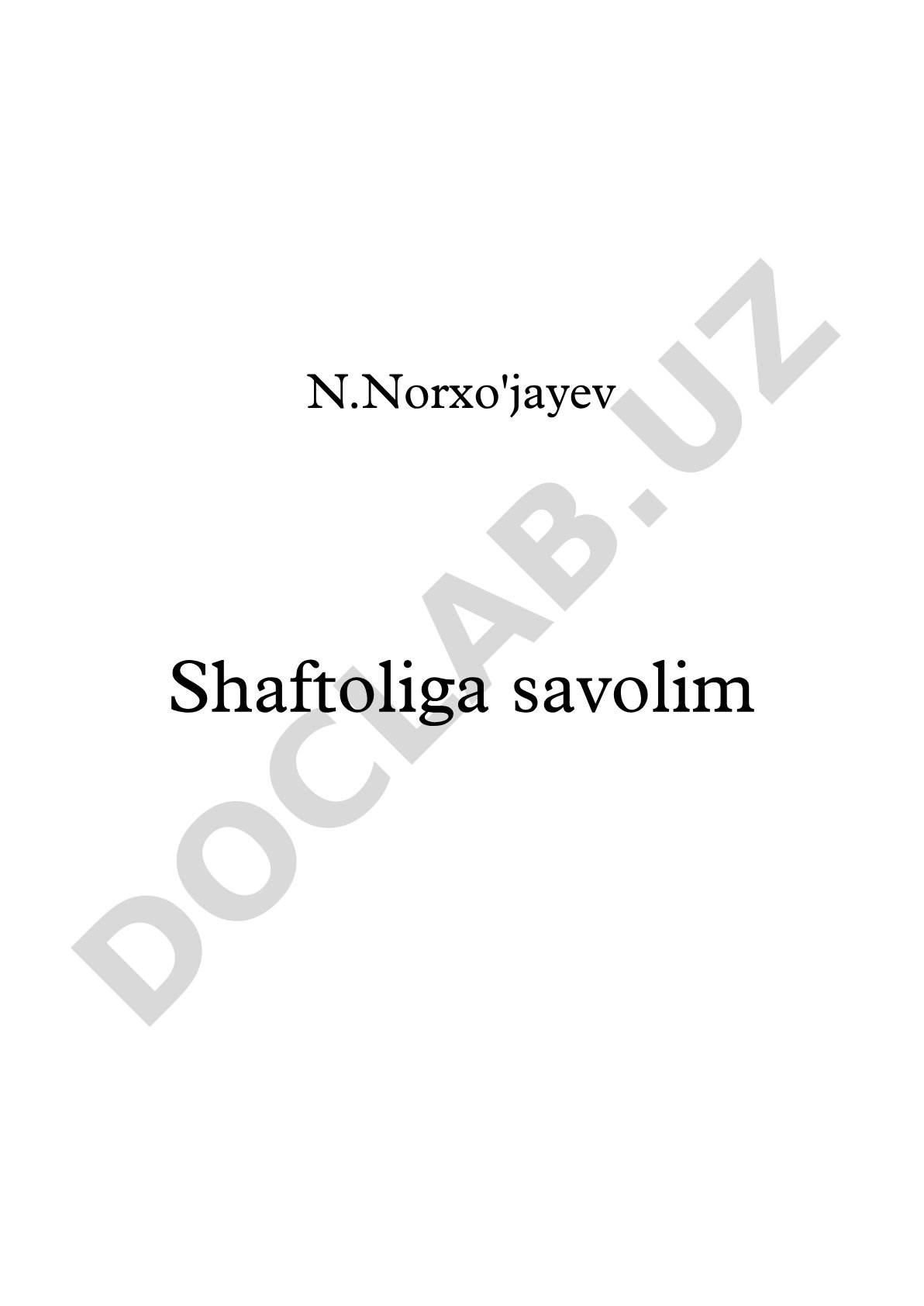 Shaftoliga savolim